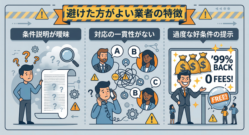 クレジットカード現金化で避けた方がいい業者