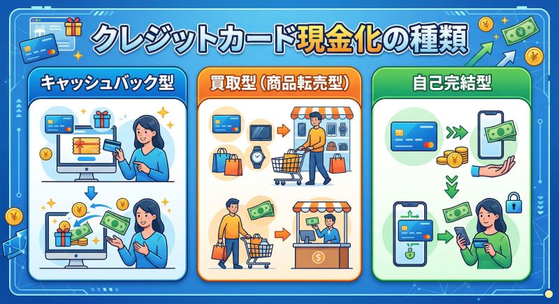 クレジットカード現金化の種類