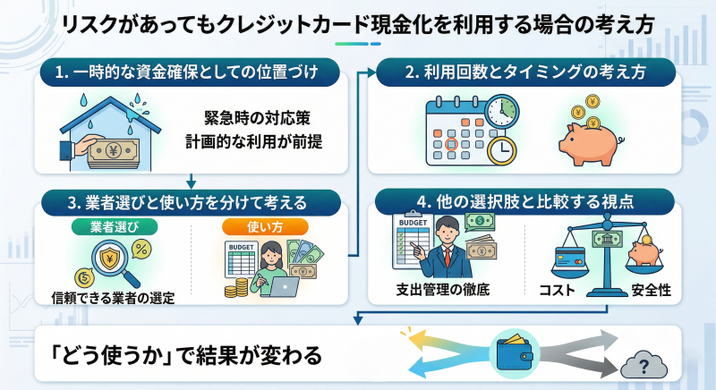 リスクがあってもクレジットカード現金化を利用する場合の考え方