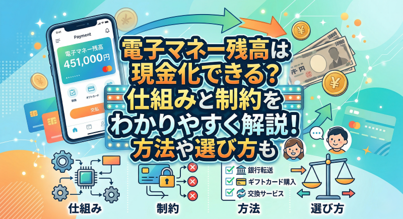 電子マネー残高は現金化できる？仕組みと制約をわかりやすく解説！方法や選び方も
