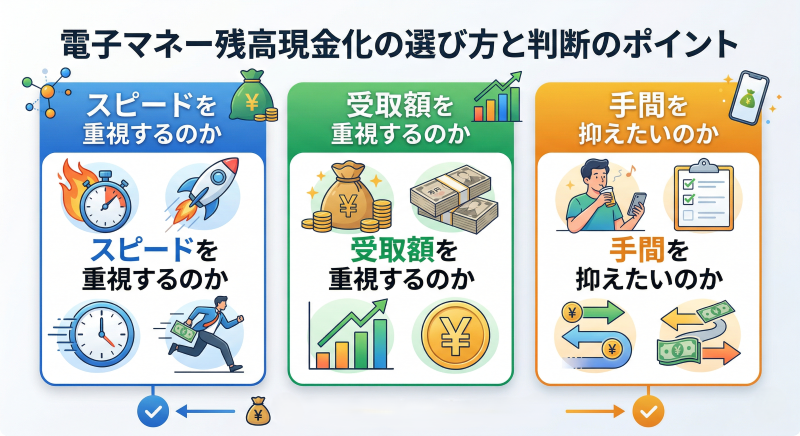 電子マネー現金化の選び方