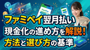 ファミペイ翌月払い現金化の進め方を解説！方法と選び方の基準