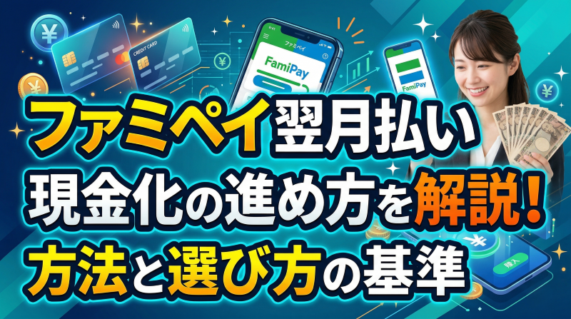 ファミペイ翌月払い現金化の進め方を解説！方法と選び方の基準