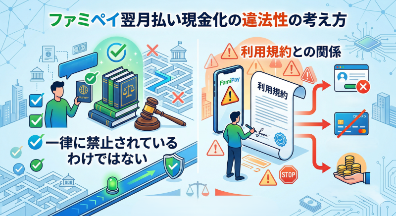 ファミペイ翌月払い現金化の違法性