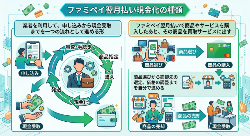 ファミペイ翌月払い現金化の種類