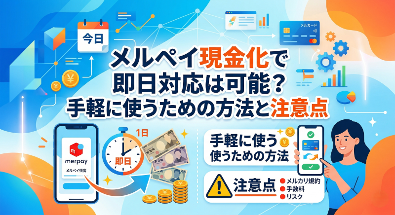 メルペイ現金化で即日対応は可能?手軽に使うための方法と注意点
