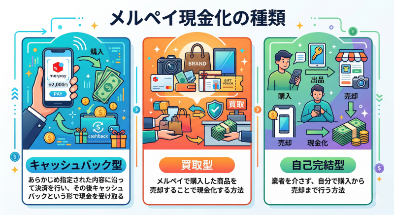 メルペイ現金化の種類