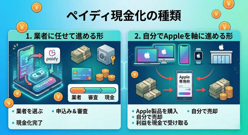 ペイディ現金化の種類