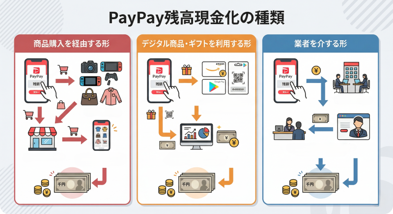 PayPay残高現金化の種類